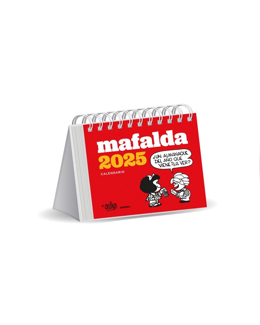 Calendario 2025 : Mafalda (sobretaula) (vermell) | 9786316544377 | Quino