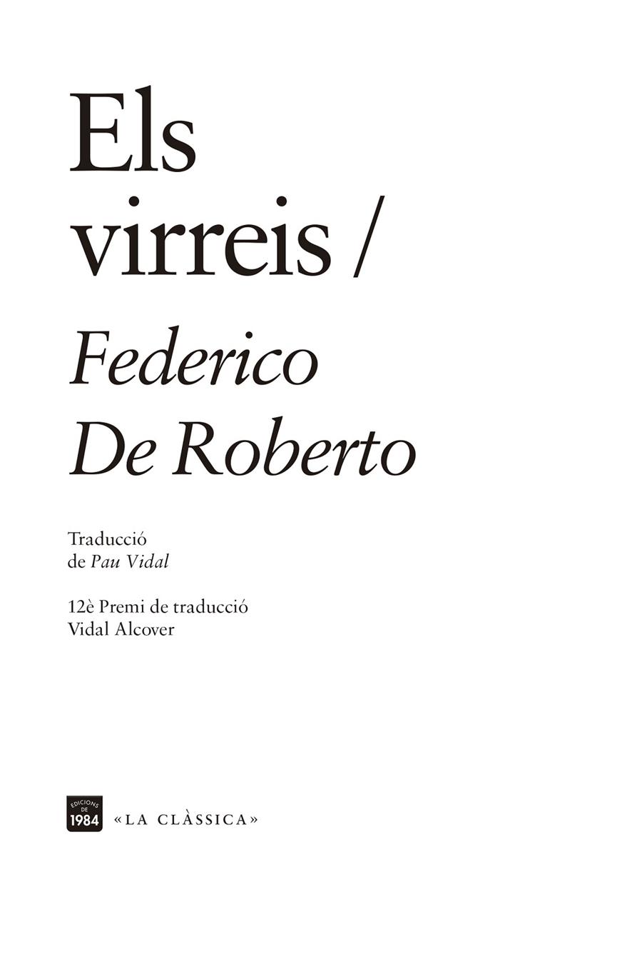 Els virreis | 9788416987832 | Federico de Roberto