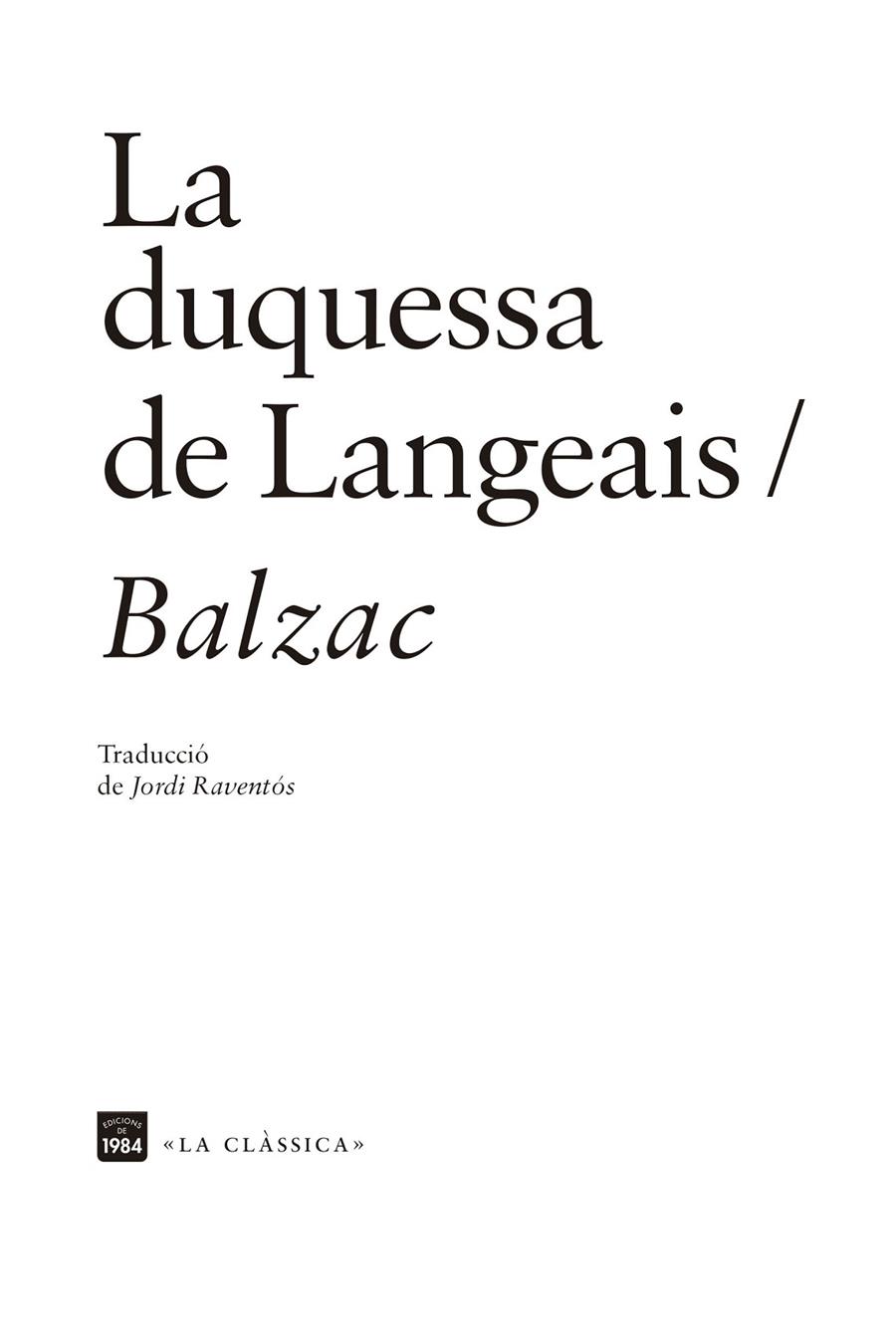 La duquessa de Langeais | 9788418858161 | Honoré de Balzac 