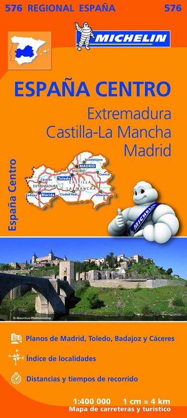 España centro : Extremadura ; Castilla-La Mancha ; Madrid (1:400.000) | 9782067184350