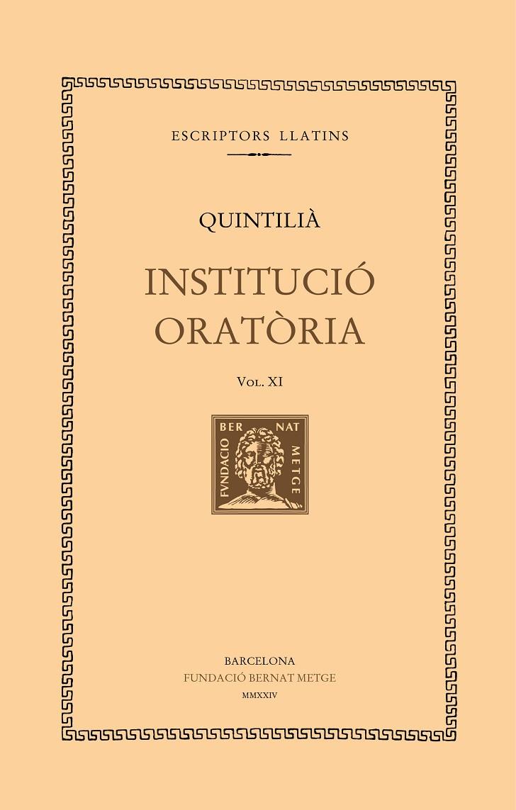 Institució oratòria XI | 9788498594393 | Quintilià