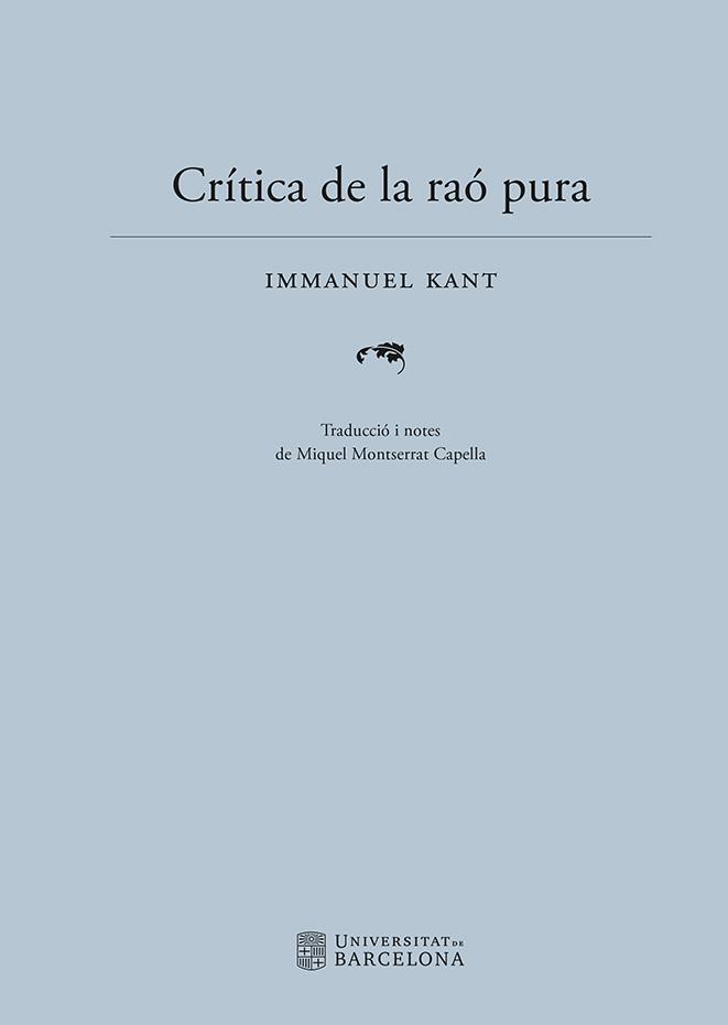 Crítica de la raó pura | 9788410500068 | Immanuel Kant