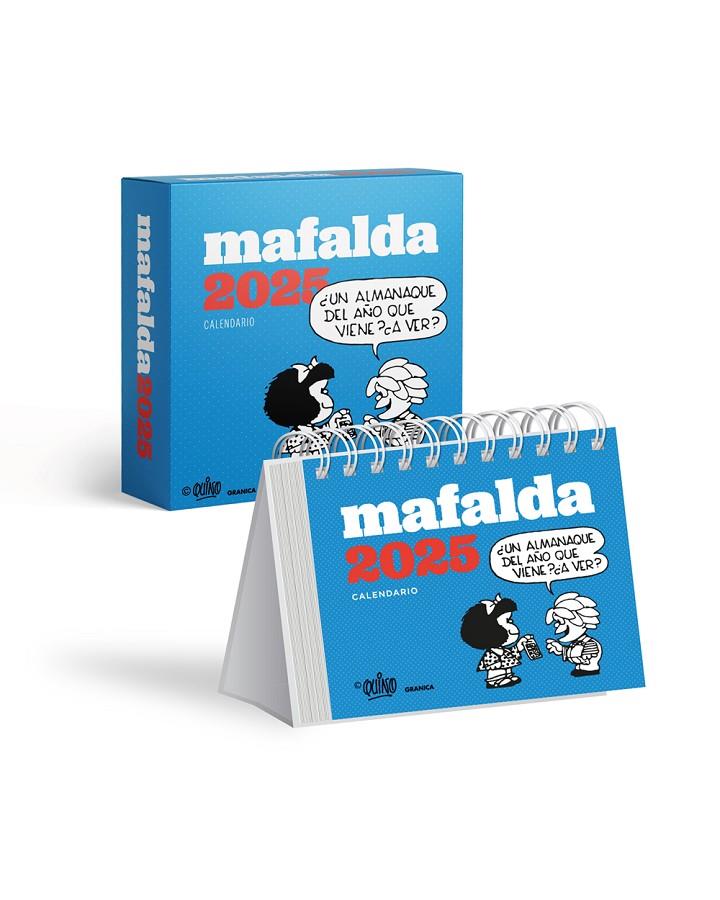 Calendario 2025 : Mafalda (sobretaula) (blau amb caixa) | 9786316544605 | Quino