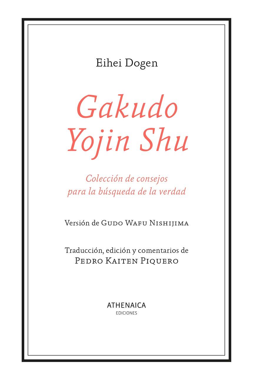 Gakudo Yojin Shu | 9788419874283 | Ehei Dogen