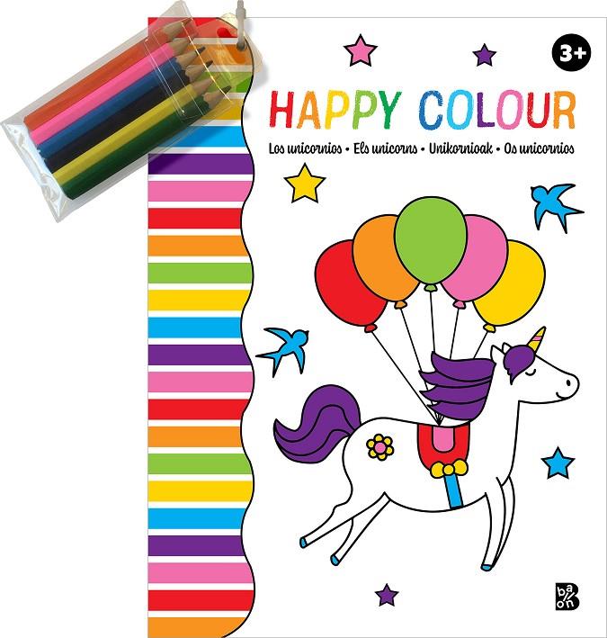 Happy colour: Els unicorns (+ 6 llapis de colors) | 9789403228938