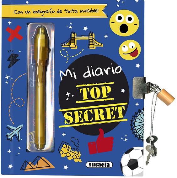 Mi diario top secret (blau amb candau) (+ bolígraf de tinta invisible) | 9788467791150