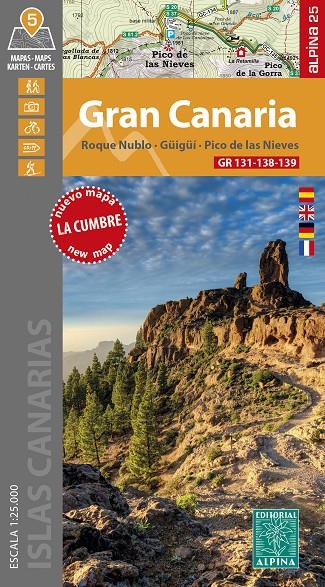 Gran Canaria : Roque Nublo, Guigui, Pico de las Nieves (5 mapes 1:25.000) | 9788470111037