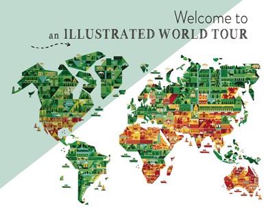 Welcome to an illustrated world tour (bilingüe anglès - castellà) | 9788417557430 | Eva Minguet