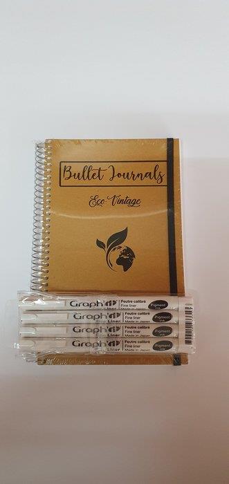 Llibreta : Bullet journals vintage (+ retoladors) (A5 espiral) (blanc) | 8422924536137