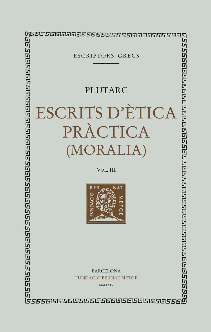 Escrits d'ètica pràctica III | 9788498594362 | Plutarc